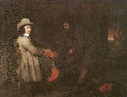 Michael Sweerts Seated Man with a Youth and a Servant in an Interior oil painting